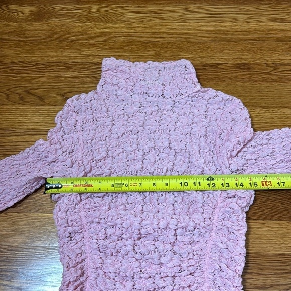 NWT Free People Day and Night Pink Lace Long Sleeve Bodysuit Small - Picture 11 of 12